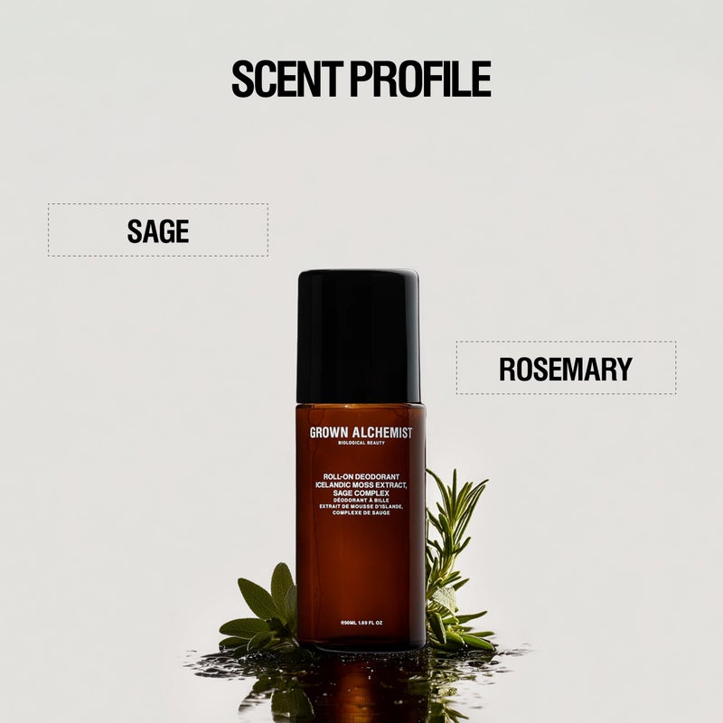 Grown Alchemist Roll-On Deodorant, Natural Aluminum Free, Icelandic Moss Extract & Sage Complex, 1.69 Ounce (50ml) - Image 4